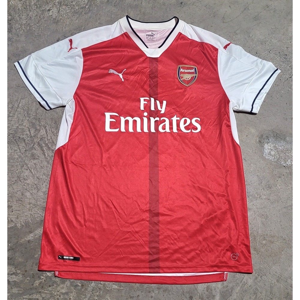 New Arsenal Fly Emirates Puma Home Soccer Jersey XL Red White Football Shirt - Picture 3 of 14